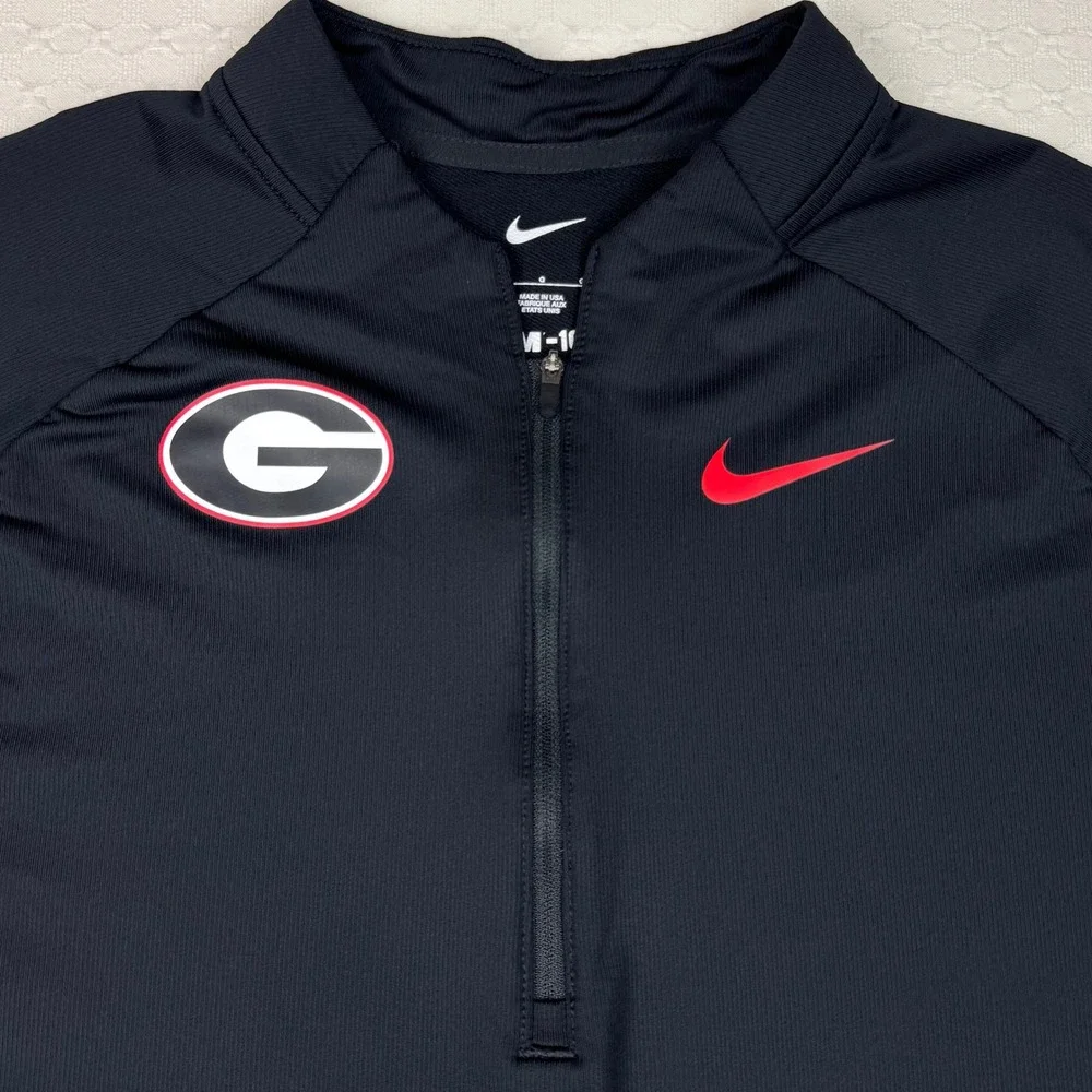 Nike Georgia Bulldogs 1/2 Zip Pullover Athletic Gameday Men Large Black NCAA USA